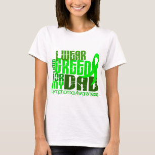 Camiseta Eu visto o verde limão para meu linfoma do pai 6,