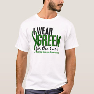 Camiseta Eu visto o verde para a doença renal da cura 10