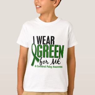 Camiseta Eu visto o verde para MIM a paralisia 10 cerebral