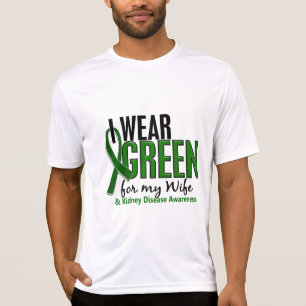 Camiseta Eu visto o verde para minha doença renal da espos
