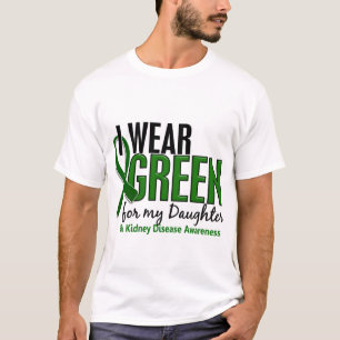 Camiseta Eu visto o verde para minha doença renal da filha