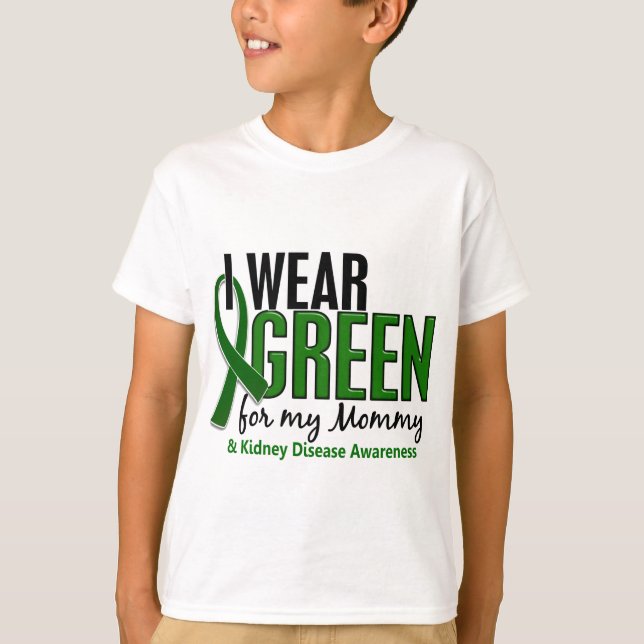 Camiseta Eu visto o verde para minha doença renal das (Frente)