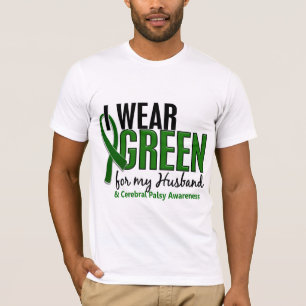 Camiseta Eu visto o verde para minha paralisia cerebral do