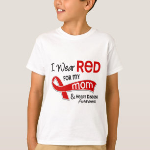 Camiseta Eu visto o vermelho para minha doença cardíaca d