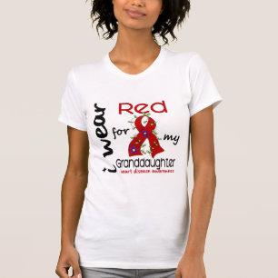 Camiseta Eu visto o vermelho para minha doença cardíaca d