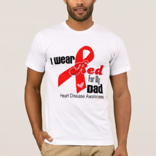 Camiseta Eu visto o vermelho para minha doença cardíaca d