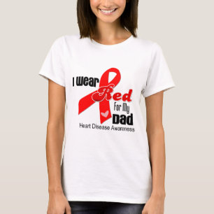 Camiseta Eu visto o vermelho para minha doença cardíaca d