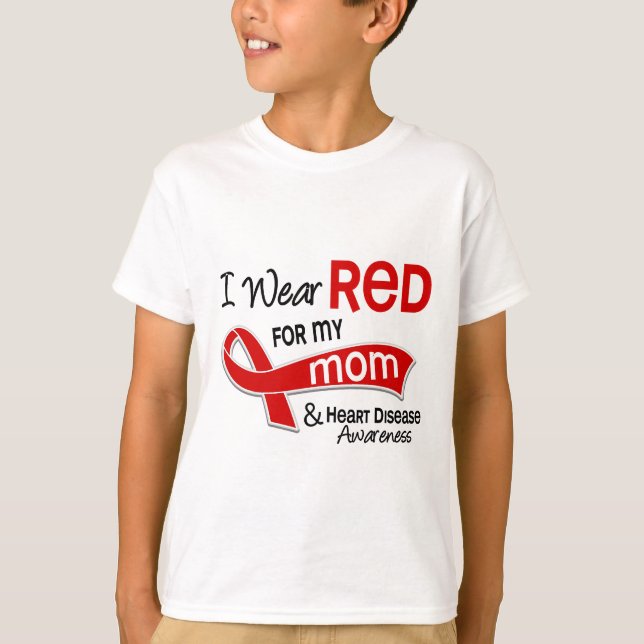 Camiseta Eu visto o vermelho para minha doença cardíaca da (Frente)