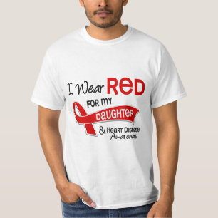 Camiseta Eu visto o vermelho para minha doença cardíaca da