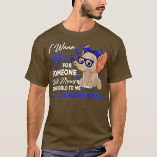 Camiseta Eu Visto Óculos de Consciência Azul ALS Elefante