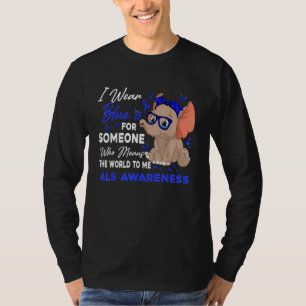 Camiseta Eu Visto Óculos de Consciência Azul Als Elefante