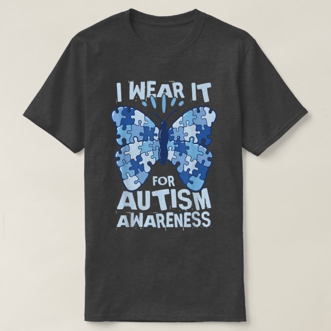 Camiseta Eu visto para a consciência do autismo (Frente do Design)