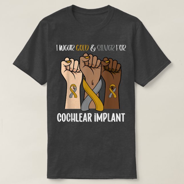 Camiseta Eu Visto Para A Consciência Do Implante Coclear (Frente do Design)