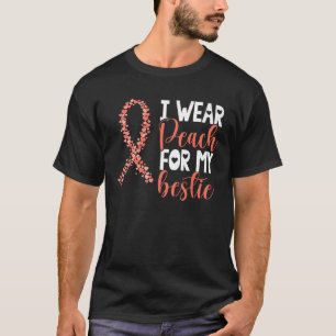 Camiseta Eu Visto Peach Para Meus Awarenes Bestiais Cancere