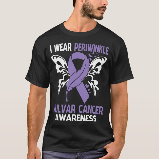 Camiseta Eu Visto Periwinkle para a conscientização do CANC (Frente)