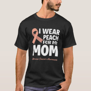 Camiseta Eu Visto Pêssego Para Minha Mãe Cancer Uterino E
