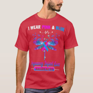 Camiseta Eu Visto Rosa E Azul Criança De Gravidez Perda De