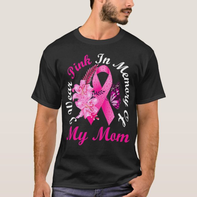 Camiseta Eu Visto Rosa Em Memória Da Minha Mãe Cancer De Ma (Frente)