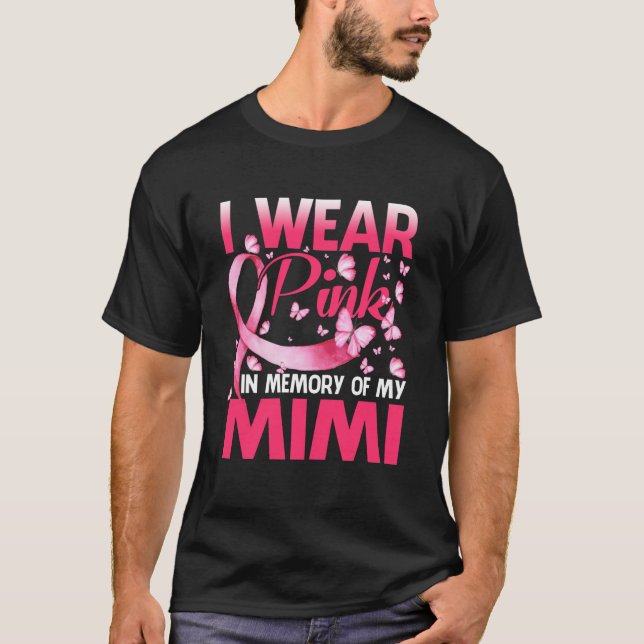 Camiseta Eu Visto Rosa Em Memória Da Minha Mimi (Frente)