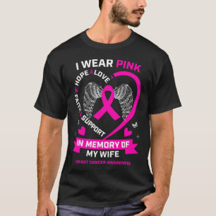 Camiseta Eu Visto Rosa Em Memória Da Minha Mulher Cancer Da