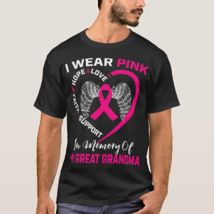 Camiseta Eu Visto Rosa Em Memória De Minha Avó Excelente,
