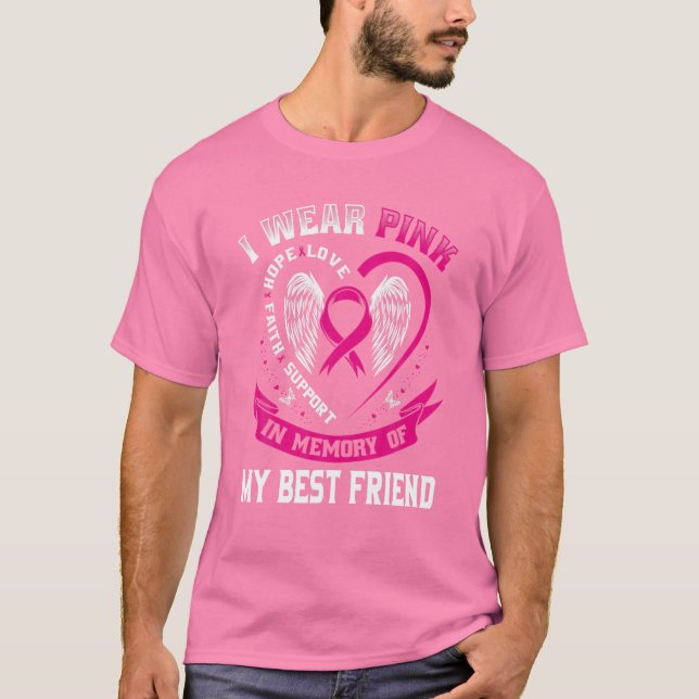 Camiseta Eu Visto Rosa Em Memória Do Melhor Cancer Da Mama  (Frente)