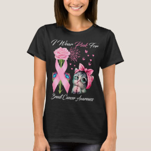 Camiseta Eu Visto Rosa Para A Borboleta Da Consciência Do