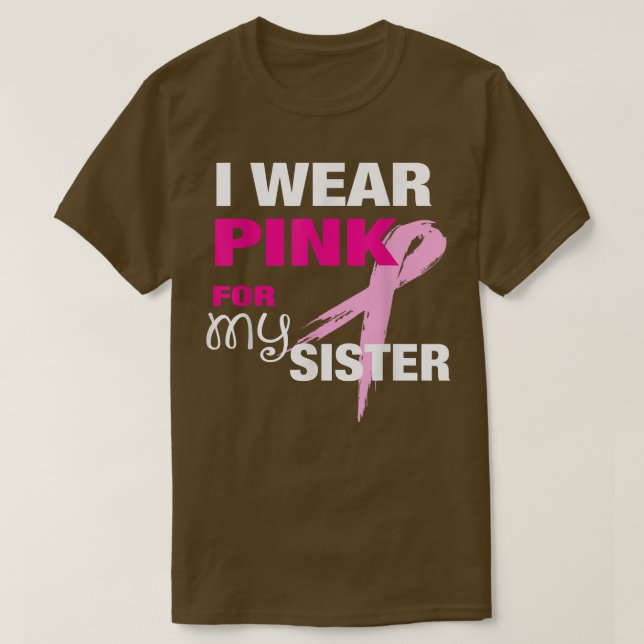 Camiseta Eu Visto rosa para a consciência do Cancer da mama (Frente do Design)