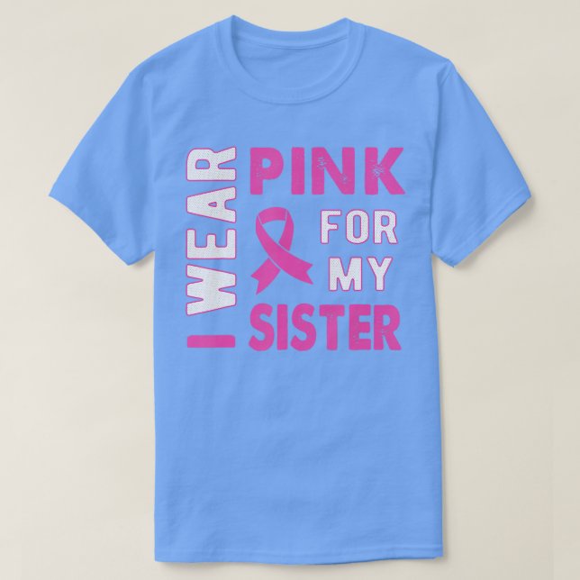 Camiseta Eu Visto Rosa para a Consciência do Cancer da Mama (Frente do Design)