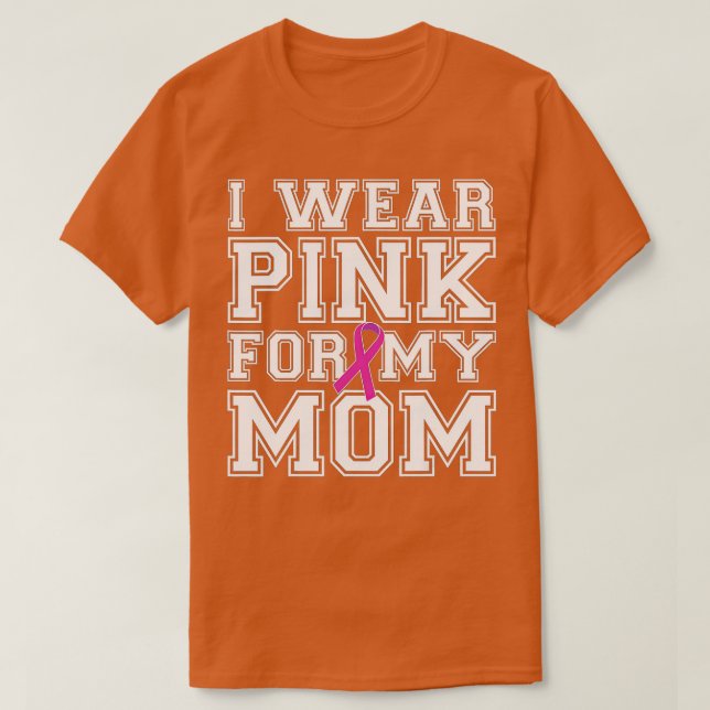 Camiseta Eu Visto Rosa para a Consciência do Cancer da Mama (Frente do Design)