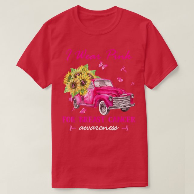 Camiseta Eu Visto Rosa Para A Consciência Do Cancer Da Mama (Frente do Design)