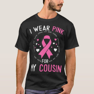 Camiseta Eu Visto Rosa Para A Consciência Do Cancer Da Minh