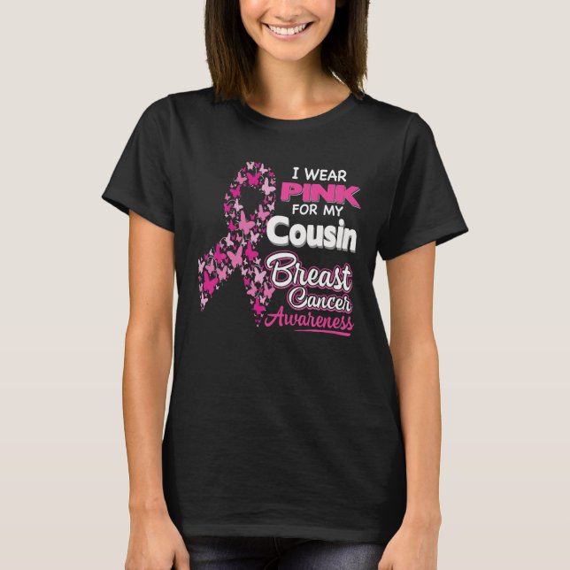 Camiseta Eu Visto Rosa Para A Consciência Do Cancer Da Minh (Frente)