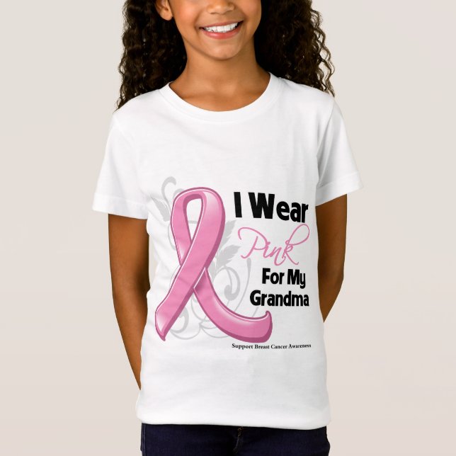 Camiseta Eu Visto Rosa Para A Minha Avó - Cancer De Mama (Frente)