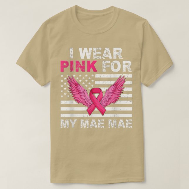 Camiseta Eu Visto Rosa Para A Minha Carteira Rosa De Fita R (Frente do Design)