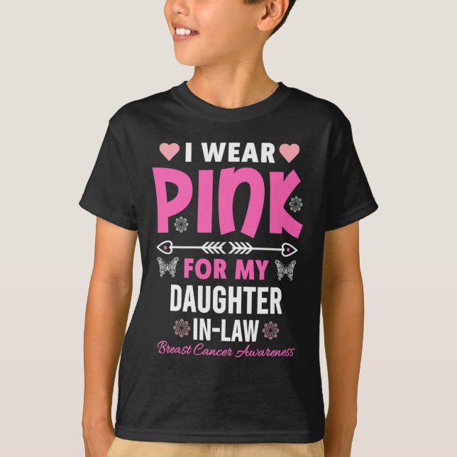 Camiseta Eu Visto Rosa Para A Minha Filha De Cancer De Mama (Frente)