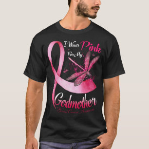 Camiseta Eu Visto Rosa Para A Minha Madrinha Dragonfly Fita