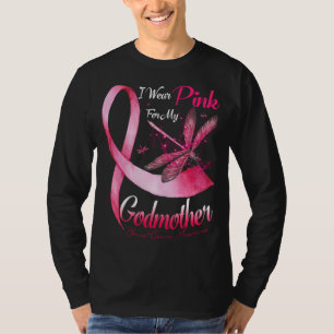 Camiseta Eu Visto Rosa Para A Minha Madrinha Dragonfly Fita