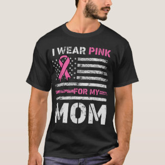 Camiseta Eu Visto Rosa Para A Minha Mãe América Bandeira Ca