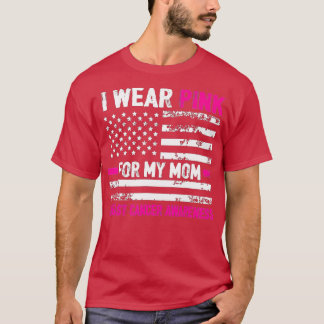 Camiseta Eu Visto Rosa Para A Minha Mãe Cancer De Bandeira