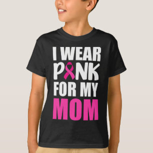Camiseta Eu Visto Rosa Para A Minha Mãe Fita Fita Cor-De-Fi