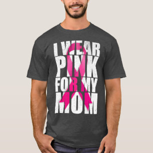 Camiseta Eu Visto Rosa Para A Minha Mãe Fita Fita Cor-De-Fi