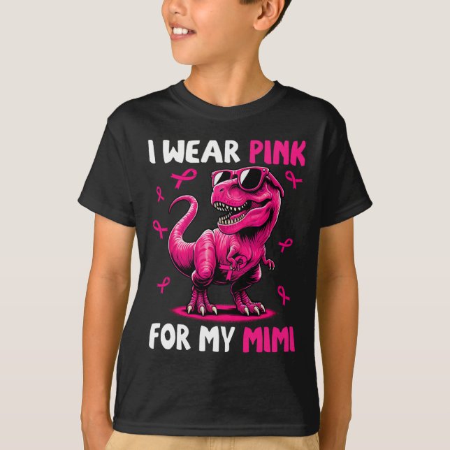 Camiseta Eu Visto Rosa Para A Minha Mimi T-rex Dinossaur Br (Frente)