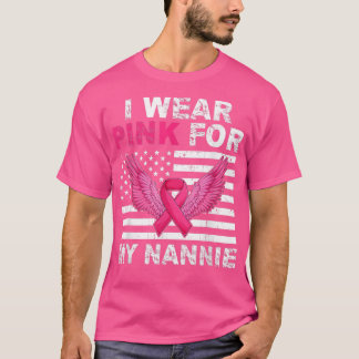 Camiseta Eu Visto Rosa Para A Minha Nannie Fita Rosa, Fita