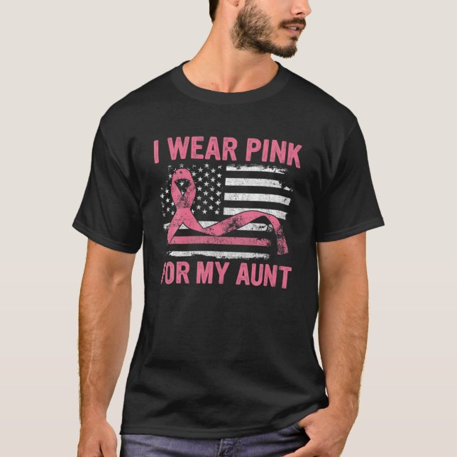 Camiseta Eu Visto Rosa Para A Minha Tia Cancer Nos Sensibil (Frente)