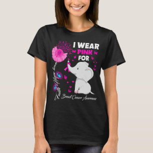 Camiseta Eu Visto Rosa Para Elefante De Consciência Do Canc