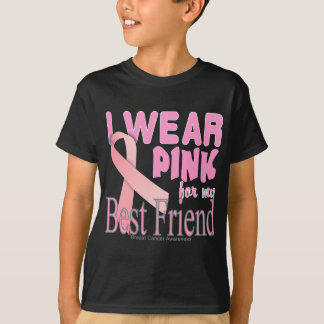 Camiseta Eu visto rosa para meu melhor amigo Cancer de mama