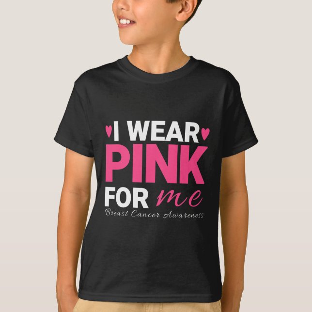 Camiseta Eu Visto Rosa Para Mim Consciência Do Cancer Da Ma (Frente)