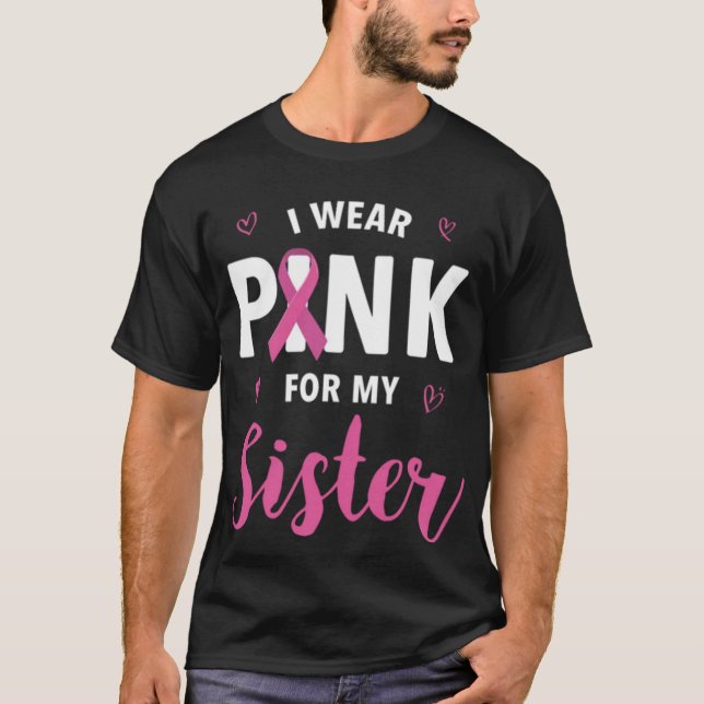 Camiseta Eu Visto Rosa Para Minha Consciência Do Cancer Da  (Frente)
