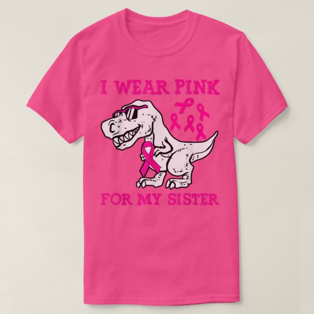 Camiseta Eu Visto Rosa Para Minha Consciência Do Cancer Da  (Frente do Design)